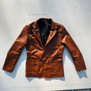 Brown leather blazer